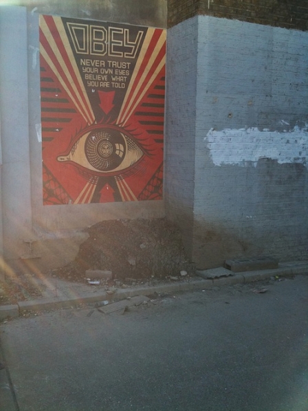 © Robert Rotifer Poster im Stil von Orwells 1984: Obey, Never trust your own eyes, believe what you are told